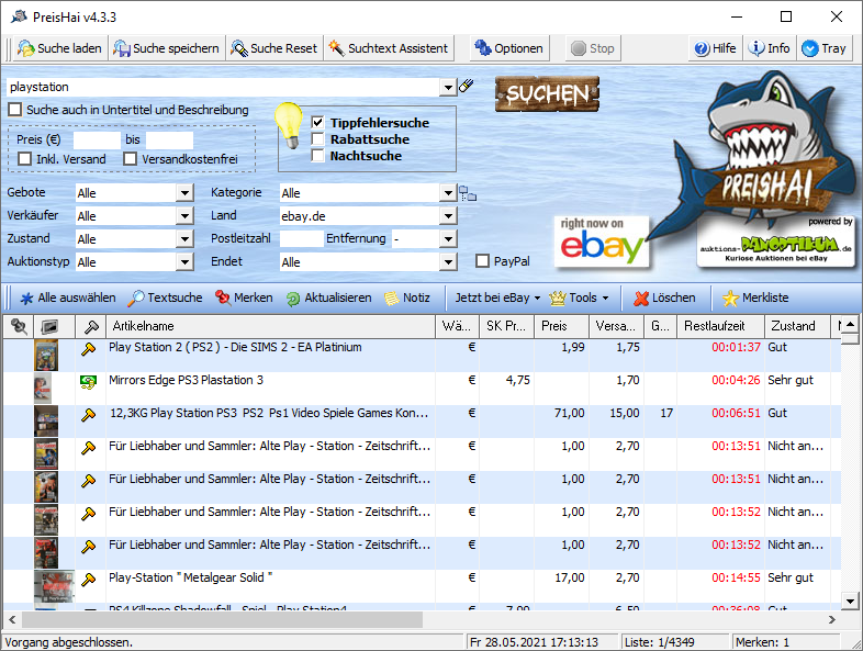 PreisHai - Der Schnäppchenjäger für eBay